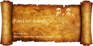 Panitz Kenéz névjegykártya